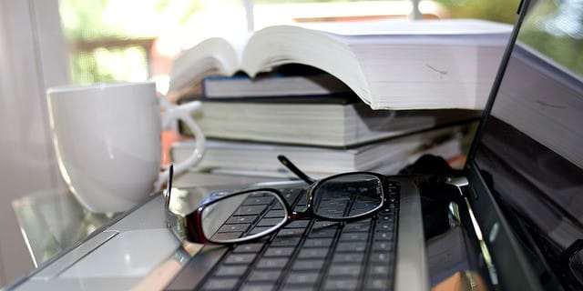 computer with books cropped