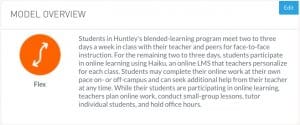 Huntley High School Blended Learning Model Overview